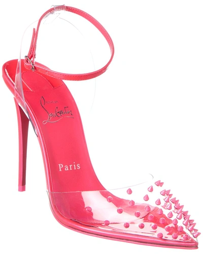 Shop Christian Louboutin Spikoo 100 Vinyl & Leather Pump In Pink