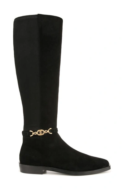 Shop Sam Edelman Clive Knee High Riding Boot In Black Suede