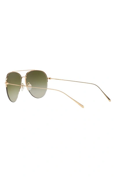 Shop Oliver Peoples Cleamons 60mm Gradient Pilot Sunglasses In Gold / Olive Gradient