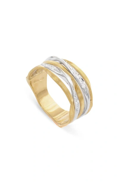 Shop Marco Bicego Marrakech Diamond Stack Ring In Yellow Gold