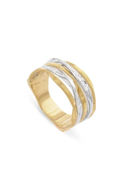 Marco Bicego Marrakech Onde 5-strand Diamond Ring In Yellow Gold