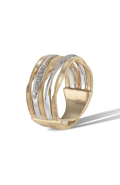 Shop Marco Bicego Marrakech Diamond Stack Ring In Yellow Gold