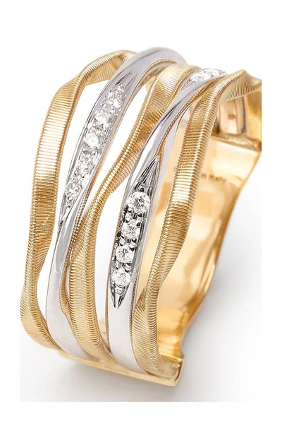 Marco Bicego Marrakech Onde 5-strand Diamond Ring In Yellow Gold