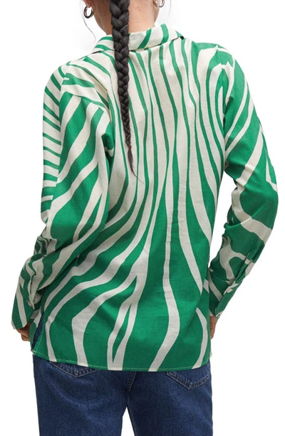 Mango Stripe Cotton Button-up Shirt In Off White