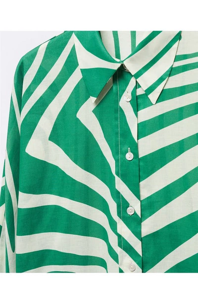 Mango Stripe Cotton Button-up Shirt In Off White