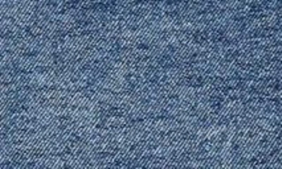 Shop Gestuz Crystal Fringe Long Sleeve Denim Minidress In Mid Blue Washed