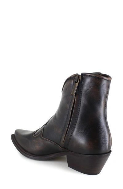 Ziginy Imma Water Resistant Ankle Western Bootie In Taupe Leather