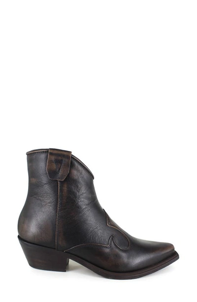 Ziginy Imma Water Resistant Ankle Western Bootie In Taupe Leather