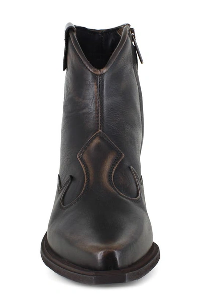 Ziginy Imma Water Resistant Ankle Western Bootie In Taupe Leather