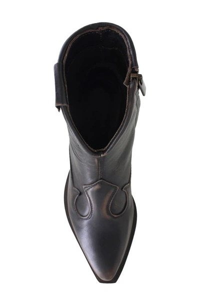 Ziginy Imma Water Resistant Ankle Western Bootie In Taupe Leather