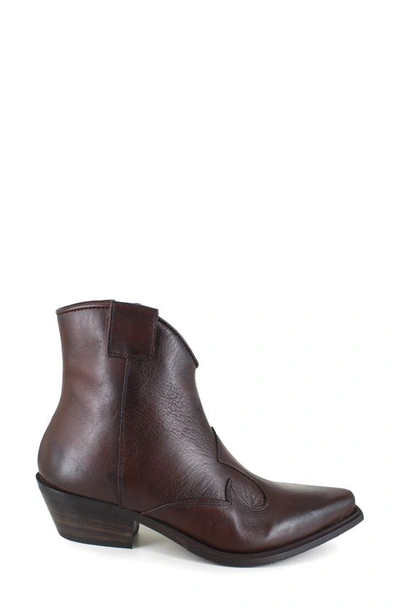Ziginy Imma Water Resistant Ankle Western Bootie In Tan Leather