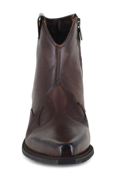 Ziginy Imma Water Resistant Ankle Western Bootie In Tan Leather