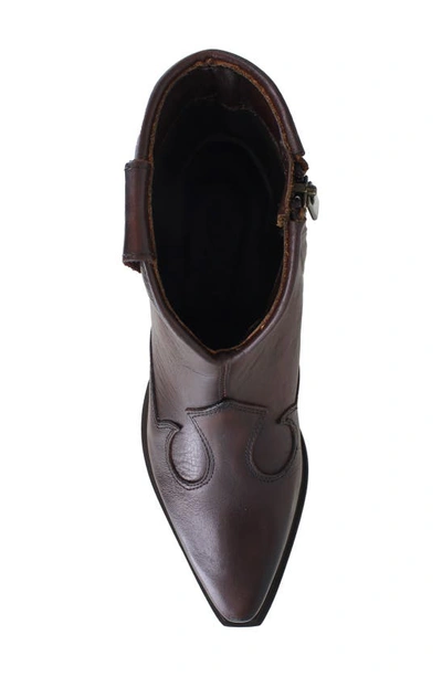 Ziginy Imma Water Resistant Ankle Western Bootie In Tan Leather