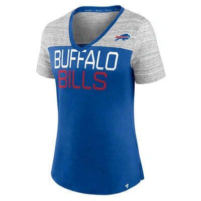 Shop Fanatics Branded Royal/heathered Gray Buffalo Bills Close Quarters V-neck T-shirt