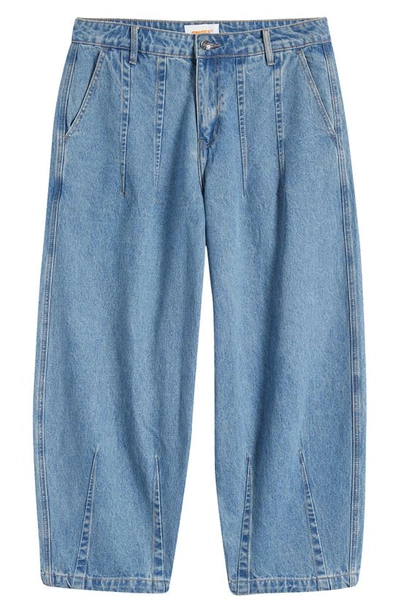 Shop Checks Balloon Fit Nonstretch Denim Jeans In Stonewash