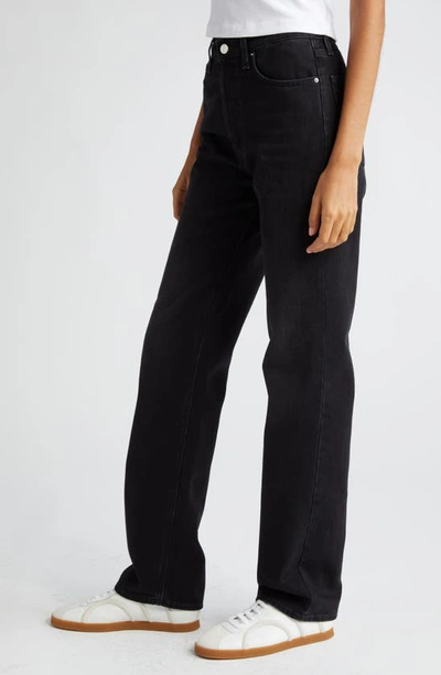 Shop Totême Classic High Waist Rigid Straight Leg Jeans In Faded Black
