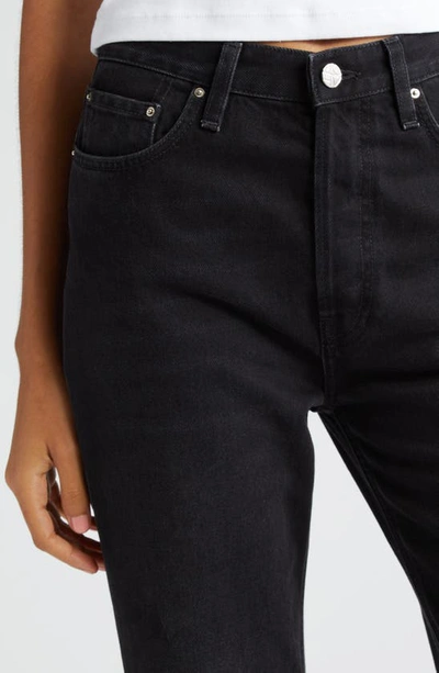 Shop Totême Classic High Waist Rigid Straight Leg Jeans In Faded Black