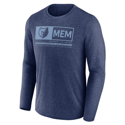 Shop Fanatics Branded Heather Navy Memphis Grizzlies Three-point Play T-shirt