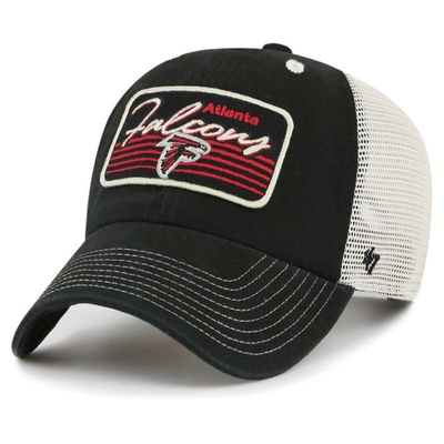 Shop 47 ' Black/natural Atlanta Falcons  Five Point Trucker Clean Up Adjustable Hat