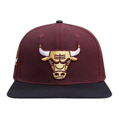 Shop Pro Standard Maroon/black Chicago Bulls Gold Rush 2-tone Snapback Hat