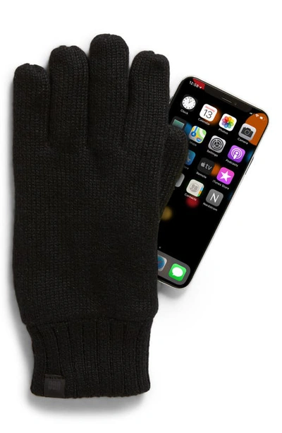Shop Ugg (r) Fleece Lined Knit Gloves In Black