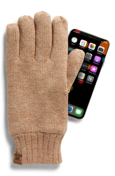 Shop Ugg Fleece Lined Knit Gloves In Camel