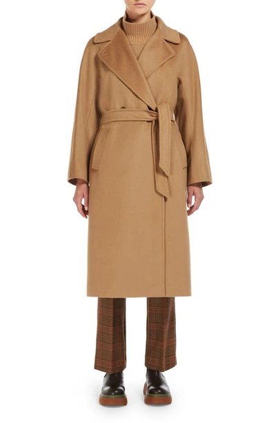 Shop Weekend Max Mara Resina Virgin Wool Coat In Camel