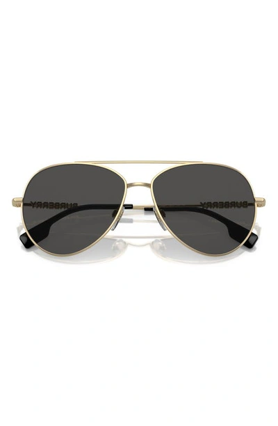 Shop Burberry 58mm Pilot Sunglasses In Light Gold