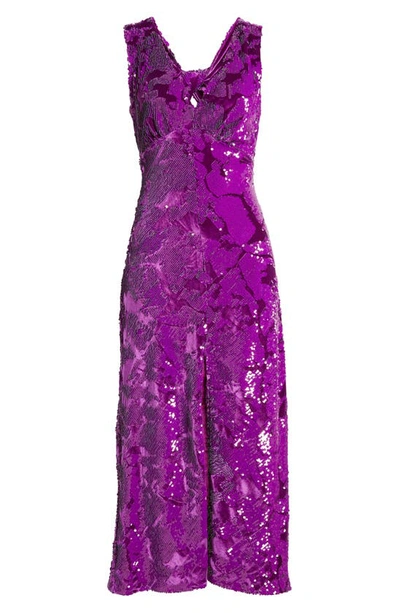 Shop Ciebon Penny Sleeveless Sequin Cocktail Dress In Purple
