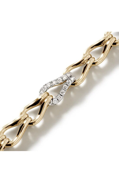 Shop John Hardy Surf Diamond Pavé Link Bracelet In Gold