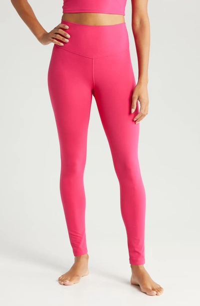 Zella Studio Luxe High Waist Leggings In Pink Bright