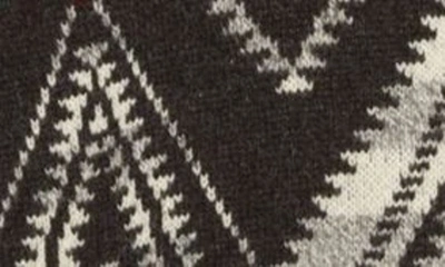 Shop Schott Geometric Wool Blend Cardigan In Heather Black