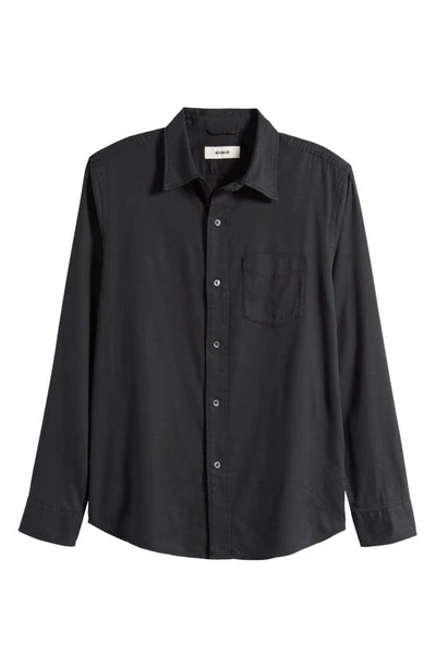 Shop Buck Mason Draped Twill Button-up Shirt In Black