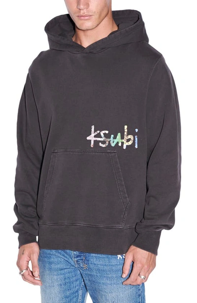 Shop Ksubi Kulture Kash Cotton Graphic Hoodie In Black