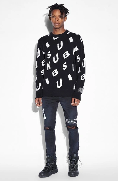 Shop Ksubi Letters Crewneck Sweater In Black