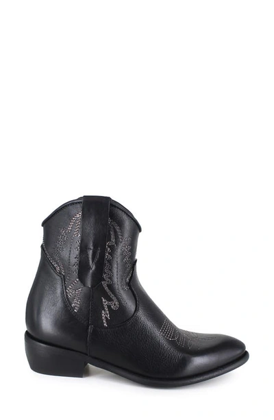 Ziginy Everith Western Boot In Black Leather