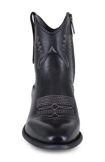 Ziginy Everith Western Boot In Black Leather