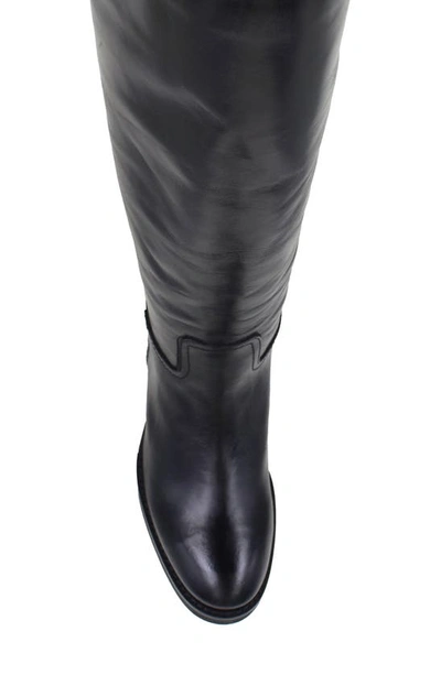 Ziginy Isle Water Resistant Knee High Boot In Black Leather