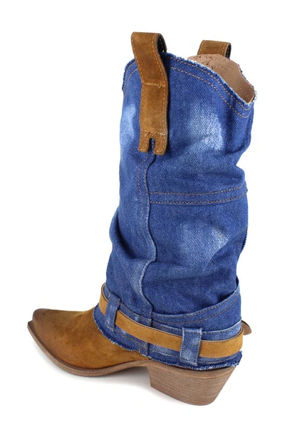 Shop Ziginy Zigi Meryem Western Boot In Tan Blue D