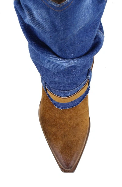 Shop Ziginy Zigi Meryem Western Boot In Tan Blue D