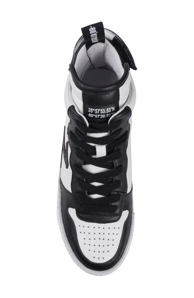 Ziginy Bruce Water Resistant Platform Sneaker In Black White Leather