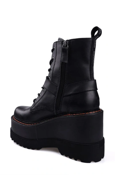 Ziginy Elian Platform Bootie In Black Leather