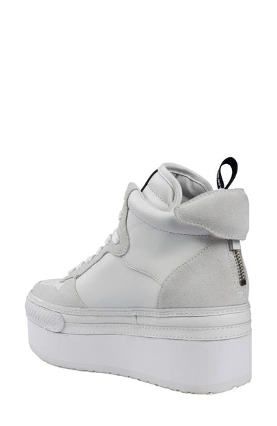Ziginy Bruce Water Resistant Platform Sneaker In Off White Leather