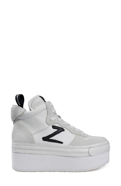 Ziginy Bruce Water Resistant Platform Sneaker In Off White Leather