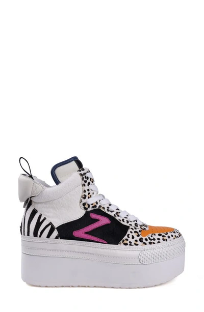 Ziginy Bruce Water Resistant Platform Sneaker In White Multi L