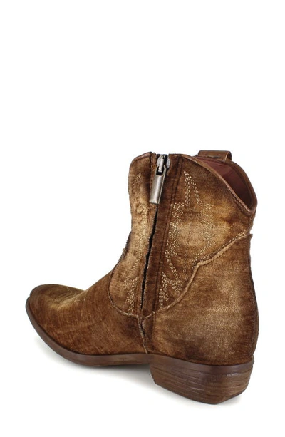 Ziginy Edith Water Resistant Velvet Western Boot In Tan Velvet