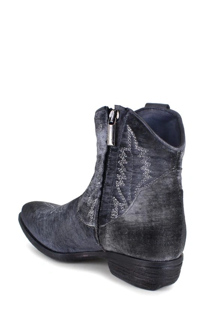 Ziginy Edith Water Resistant Velvet Western Boot In Gray Velvet