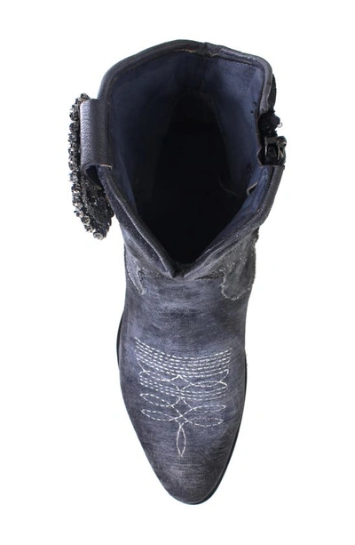 Ziginy Edith Water Resistant Velvet Western Boot In Gray Velvet