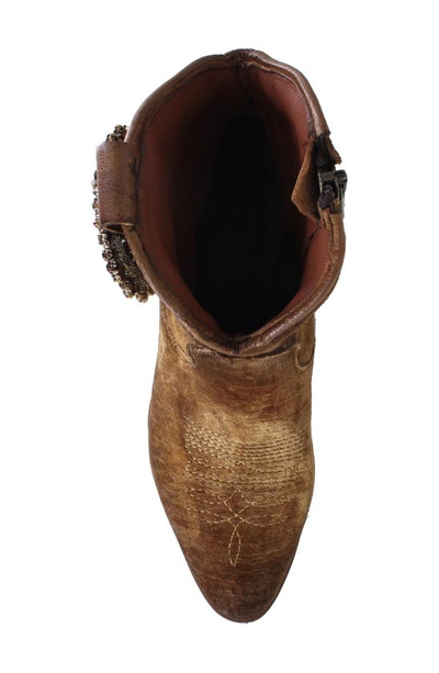 Ziginy Edith Water Resistant Velvet Western Boot In Tan Velvet