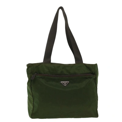 Shop Prada Tessuto Synthetic Tote Bag () In Green